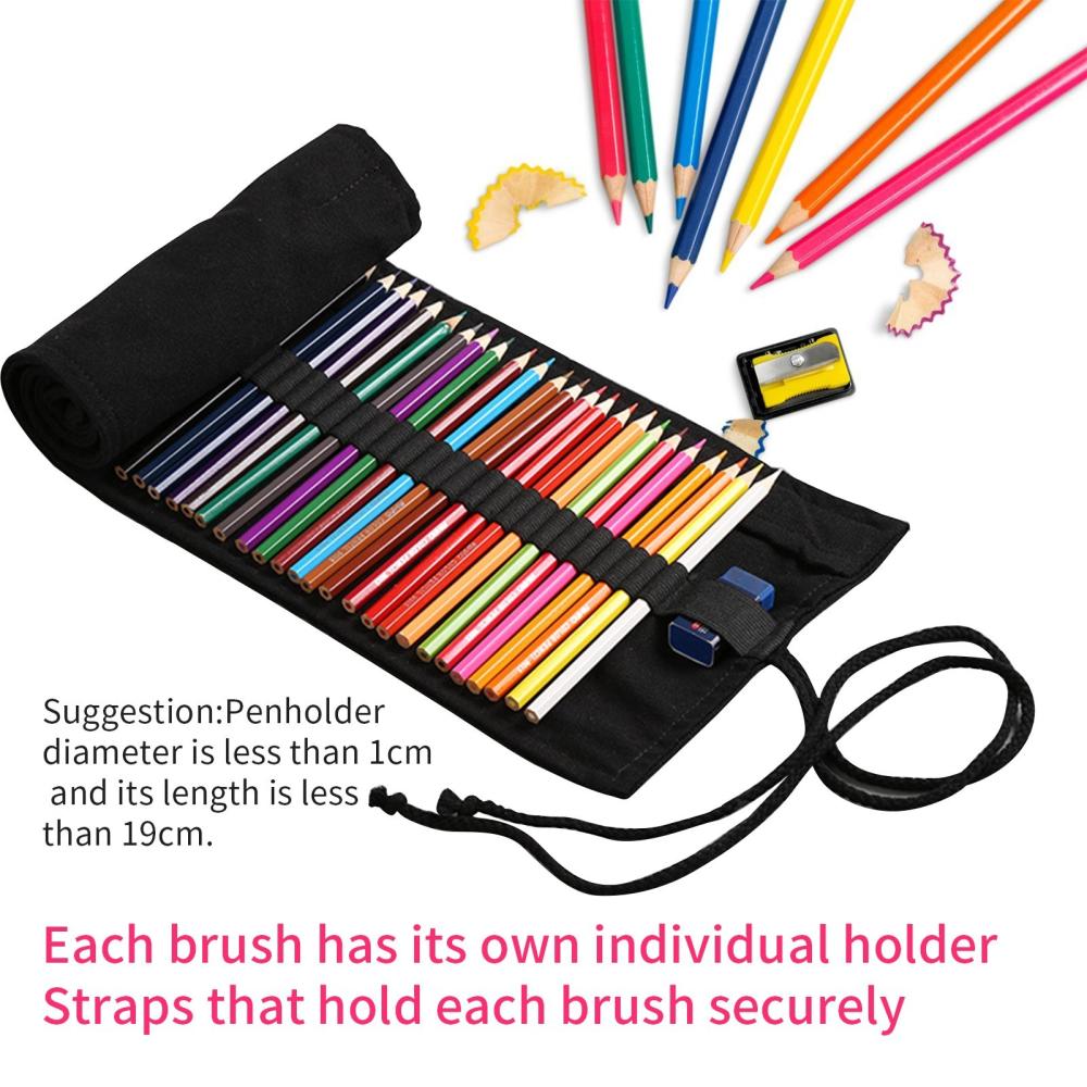 Other Stationery |   Paint Brush Holder Canvas Roll Up Pencil Pen Holder Artist Draw Pen Storage Bag 12 Slots Canvas Pouch for School Stationery Students Watercolor Oil Brushes Use Other Stationery Other Stationery