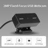 Others |   2 Million Pixels High Definition USB Camera Fixed Focus Webcam Built-in Microphone Drive-free Web Camera for PC Laptop Black Computer Peripherals Others