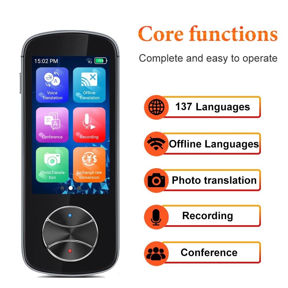 Others |   3.0in IPS Touch Screen Intelligent Translator 1500mAh Automatic Converter Electronic Interpreter Compatible with Android Computer Peripherals Others