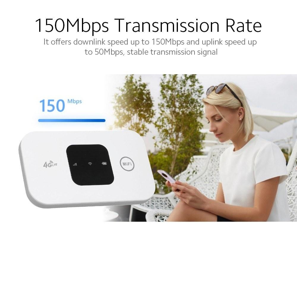 Others |   4G LTE Mobile WiFi Portable WiFi Hotspot 150Mbps MiFi with SIM Card Slot 2100mAh Battery for Europea Asia Africa Region(White) Networking Others