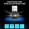 Others |   600Mbps Driver-free Wireless Network Card 2.4GHz+5GHz Dual-band USB Wireless Network Card USB WiFi Adapter for PC Laptop Networking Others