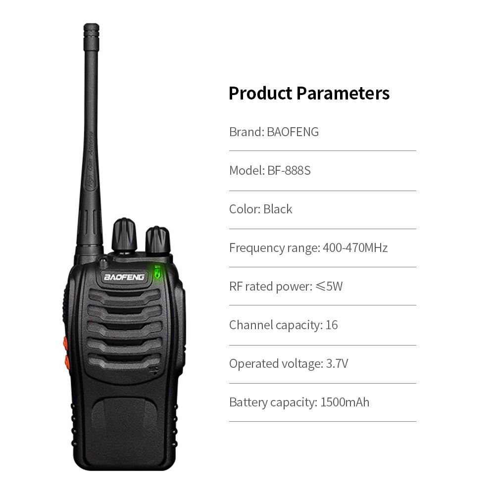 Others |   BAOFENG BF-888S UHF 400-470MHz FM Transceiver Two-way Radio Portable Handheld Walkie Talkie Long Distance 2PCS EU Plug Networking Others