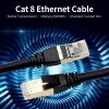 Others |   Cat8 Ethernet Cable High Speed Network Cable 40Gbps 2000Mhz/ Shielded Twisted Pair/ Gold Plated RJ45 Interface Black 1m Networking Others