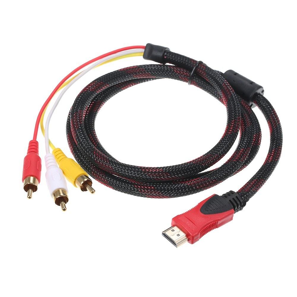 Others |   HD RCA Audio Video Cable HD to 3 RCA Male AV Wire Cord 1.5M DV MP4 Convertor Computer Peripherals Others