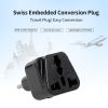 Others |   High Quality Swiss Embedded Conversion Plug 5-hole Adaptor Plug Swiss Plug to Universal Socket Travel Plug Adapter Black Computer Peripherals Others