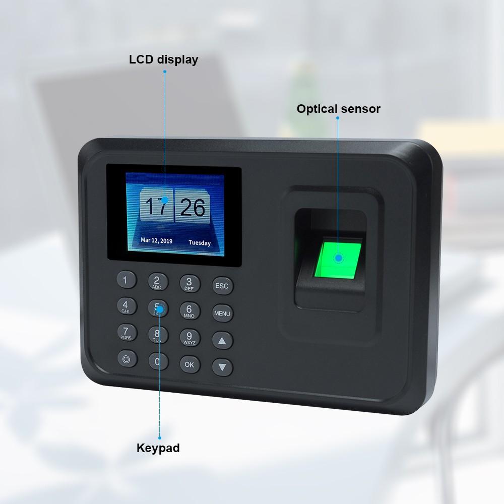 Others |   Intelligent Biometric Fingerprint Password Attendance Machine Employee Checking-in Recorder 2.4 inch TFT LCD Screen DC 5V Time Attendance Clock Computer Peripherals Others