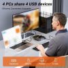 Others |   KCEVE KC-KM434B USB3.0 4-in-4-out Sharing Switch, Multi-device Sharing, Free Switching, High-speed Transmission, Wide Compatibility, Plug and Play For Keyboard, Mouse, U-Disk and Printer Compatible with Linux, Windows, Chrome OS, Mac OS Computer Peripherals Others