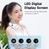 Others |   Portable Rechargeable Bladeless Neck Hanging Fan 3-gear Adjustable Wind 360° Wind Output LED Digital Display Screen White Computer Peripherals Others