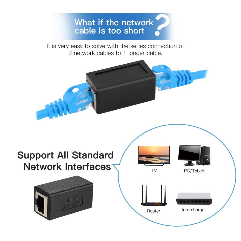 Others |   RJ45 Coupler In-Line Coupler CAT 5/CAT 6/CAT 7 LAN Ethernet Cable Extender Adapter Connector Female to Female Straight Modular Plug Networking Others