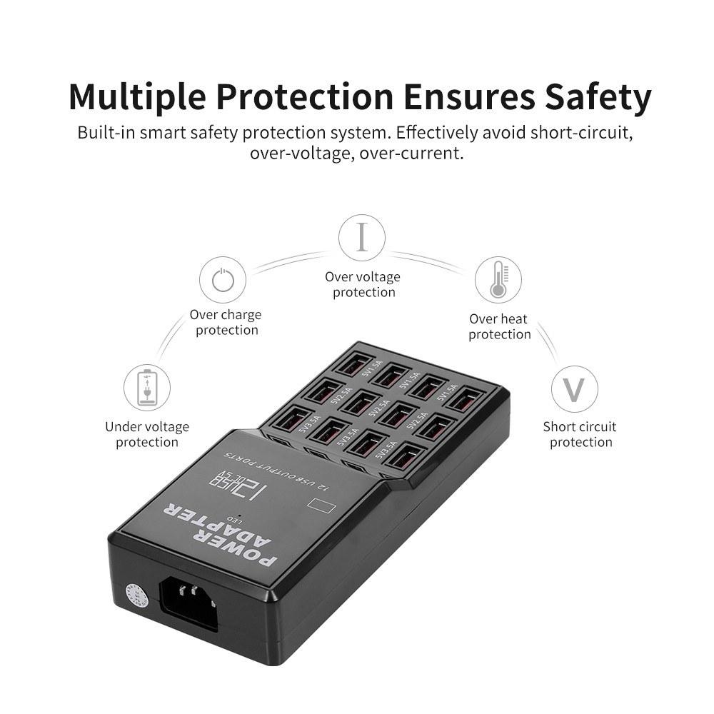 Others |   Smart Charging Station with 12 Ports USB Charging Dock USB Charger of Universal Compatibility Charging Station for Family and Office Use Computer Peripherals Others