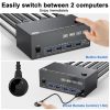 Others |   USB 3.0 KVM Switcher Three Input Two Output Dual Monitor Switcher Support 8K@30Hz 4K@144Hz USB 3.0 Displayport with Wired Remote and 4 Cables Included Compatible with Mac/Windows/Linux Computer Peripherals Others