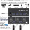 Others |   USB 3.0 KVM Switcher Three Input Two Output Dual Monitor Switcher Support 8K@30Hz 4K@144Hz USB 3.0 Displayport with Wired Remote and 4 Cables Included Compatible with Mac/Windows/Linux Computer Peripherals Others