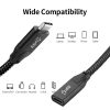 Others |   USB-C 3.1 Gen2 20Gbps Extension Cable PD100W Quick Charge 4K Video Compatible with Thunderbolt3 External Hard Disk, Black 0.3m Computer Peripherals Others