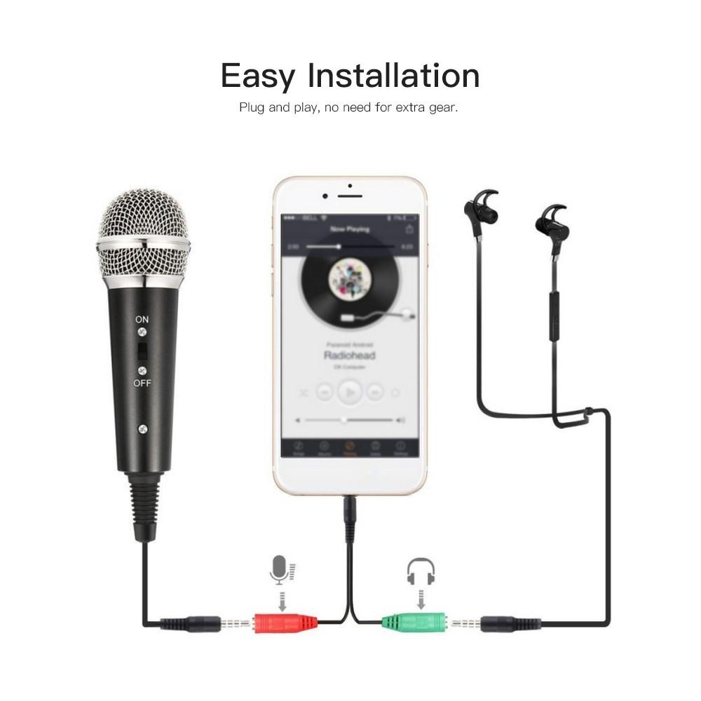 Others |   Wired Condenser Microphone Audio 3.5mm Studio Mic Vocal Recording KTV Karaoke Mic with Stand for PC Phone Computer Peripherals Others