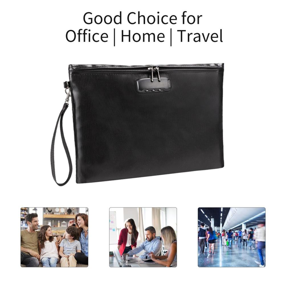 Packing & Shipping Supplies |   Fireproof Document Bag with Lock Money Safety Organizer Zipper Closure Storage Pouch Pocket with 10 Cards Slot for for A4 Documents File Cash Passport Certificates Home Office Travel Packing & Shipping Supplies Packing & Shipping Supplies