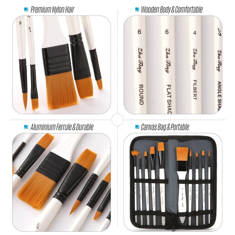 Painting Supplies |   10pcs Paint Brushes Set Kit Painting Supplies Painting Supplies