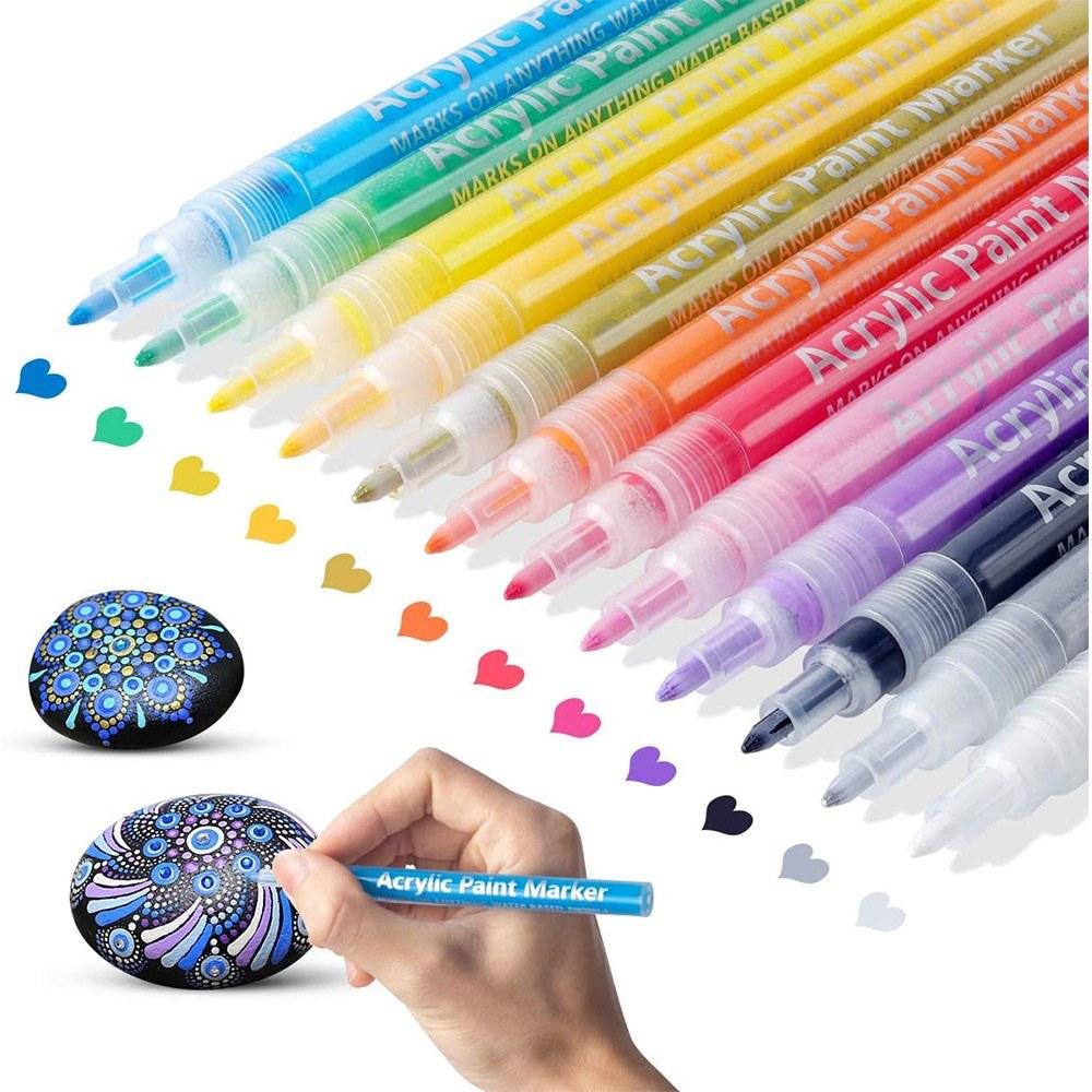 Painting Supplies |   12 Colors Acrylic Paint Markers Set Painting Supplies Painting Supplies