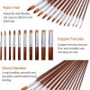 Painting Supplies |   13pcs Professional Art Paint Brushes Set Long Wooden Handle Nylon Hair Paintbrush for Acrylic Oil Watercolor Gouache Face Painting Drawing Art Supplies Painting Supplies Painting Supplies