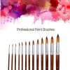 Painting Supplies |   13pcs Professional Art Paint Brushes Set Long Wooden Handle Nylon Hair Paintbrush for Acrylic Oil Watercolor Gouache Face Painting Drawing Art Supplies Painting Supplies Painting Supplies