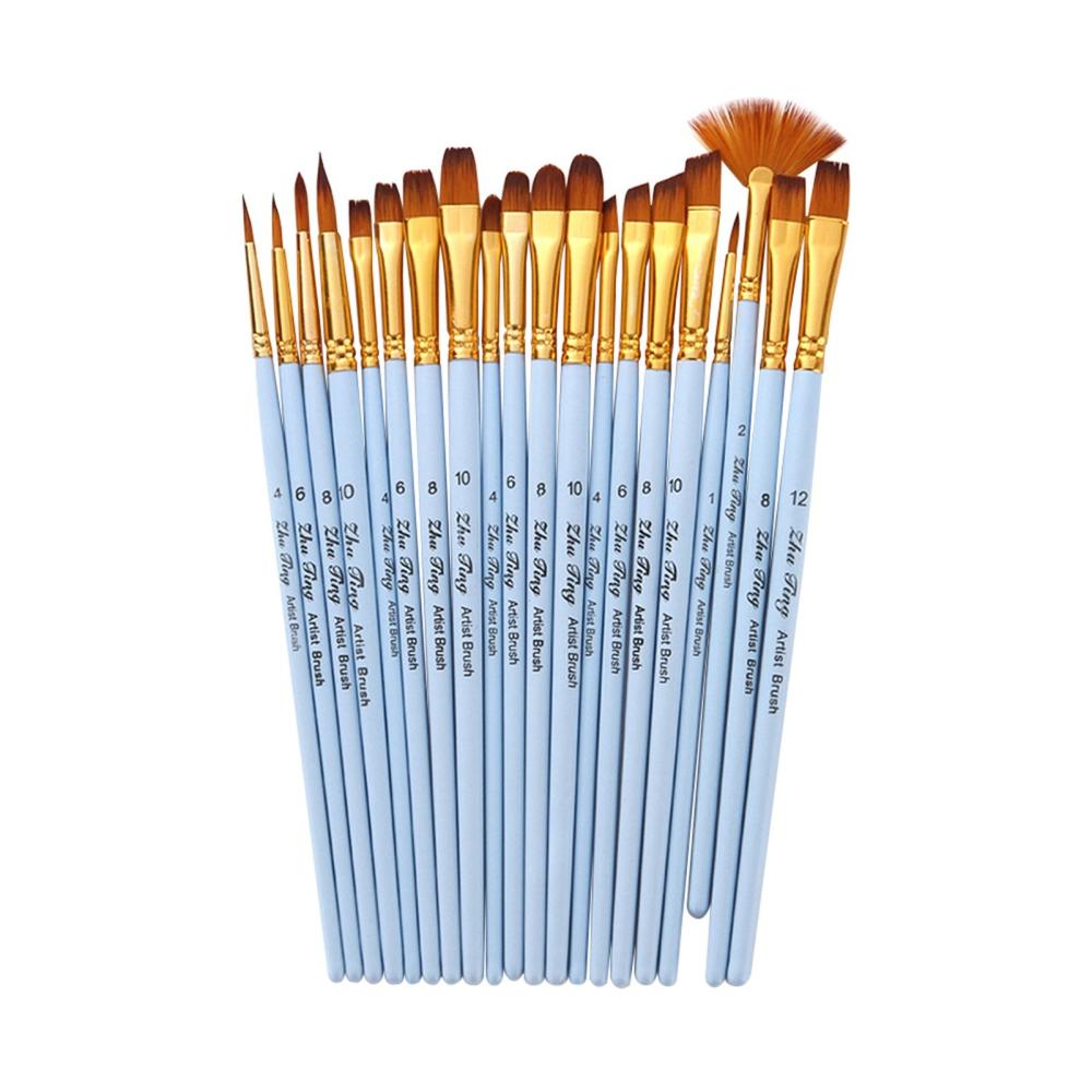 Painting Supplies |   20pcs Draw Paint Brushes Set Kit Artist Paintbrush Multiple Mediums Brushes with Nylon Hair for Artist Acrylic Aquarelle Watercolor Gouache Oil Face Painting for Great Art Drawing Supplies for Painter Students Painting Supplies Painting Supplies