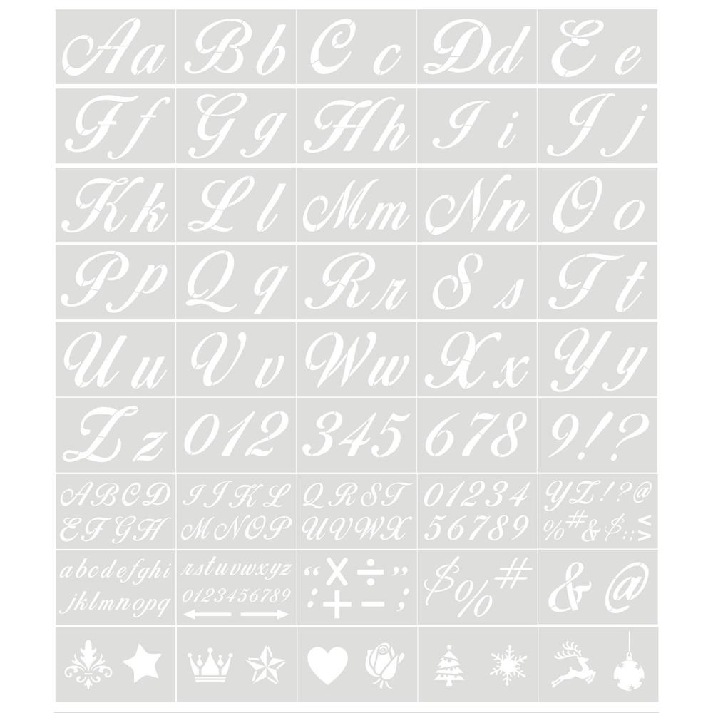 Painting Supplies |   40PCS Stencils Letter and Number Template Reusable Washable Alphabet Stencils Environment-friendly PET Art Craft Templates for Painting On Wood Scrapbooking Fabric Wall Door Decor Home Sign Painting Supplies Painting Supplies