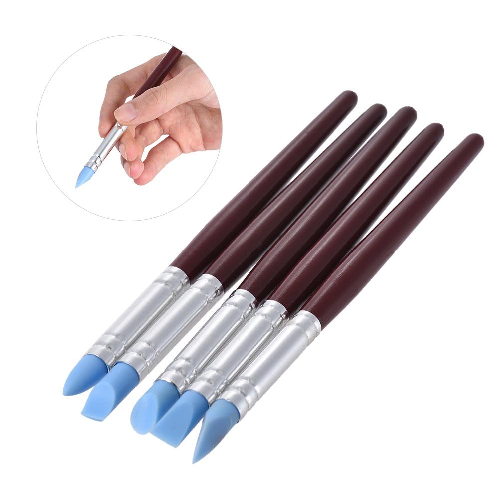 Painting Supplies |   5pcs Rubber Tip Paint Brushes Clay Tools for Sculpture Pottery Color Shaping Blending Drawing Modeling Remove Fingerprints Painting Supplies Painting Supplies