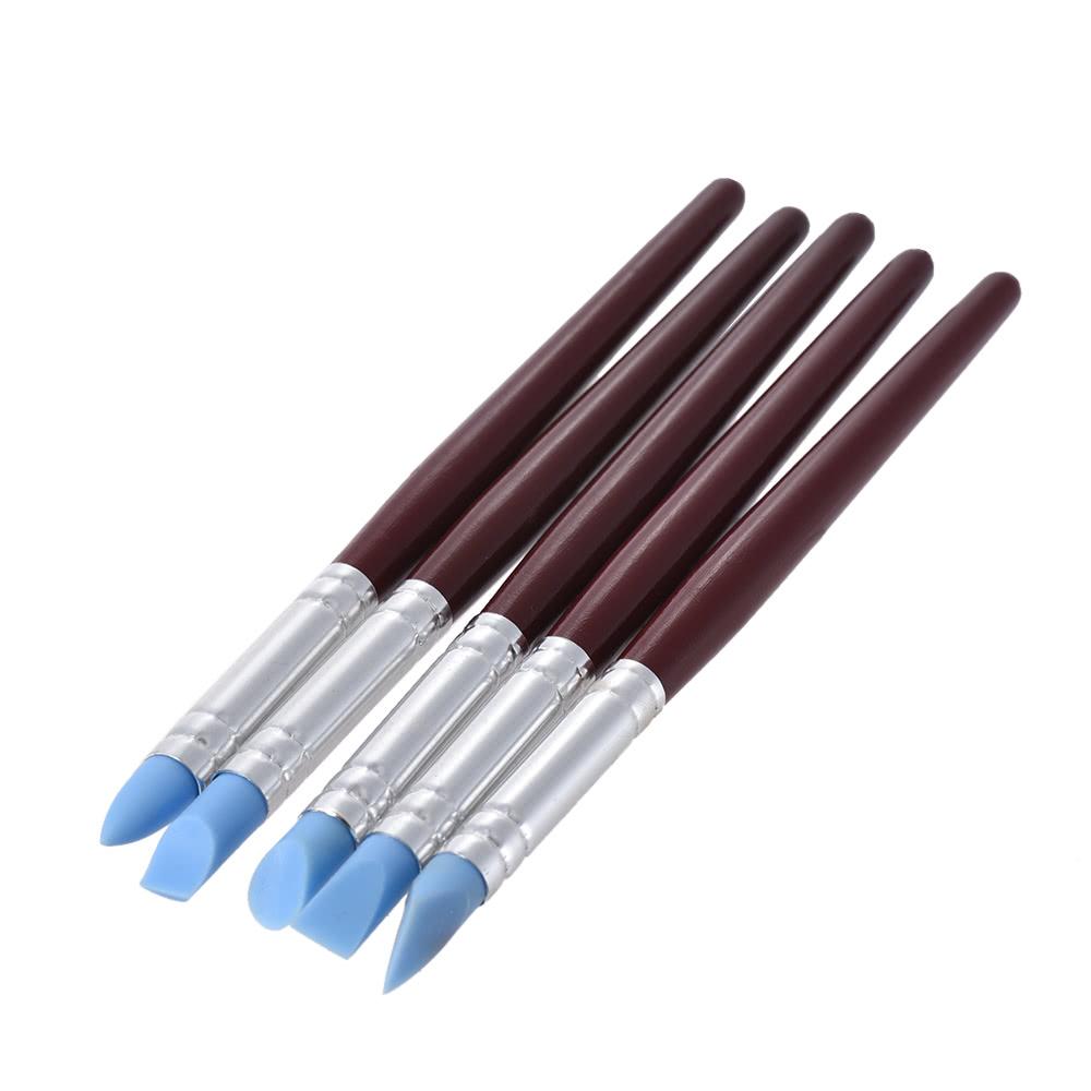 Painting Supplies |   5pcs Rubber Tip Paint Brushes Clay Tools for Sculpture Pottery Color Shaping Blending Drawing Modeling Remove Fingerprints Painting Supplies Painting Supplies