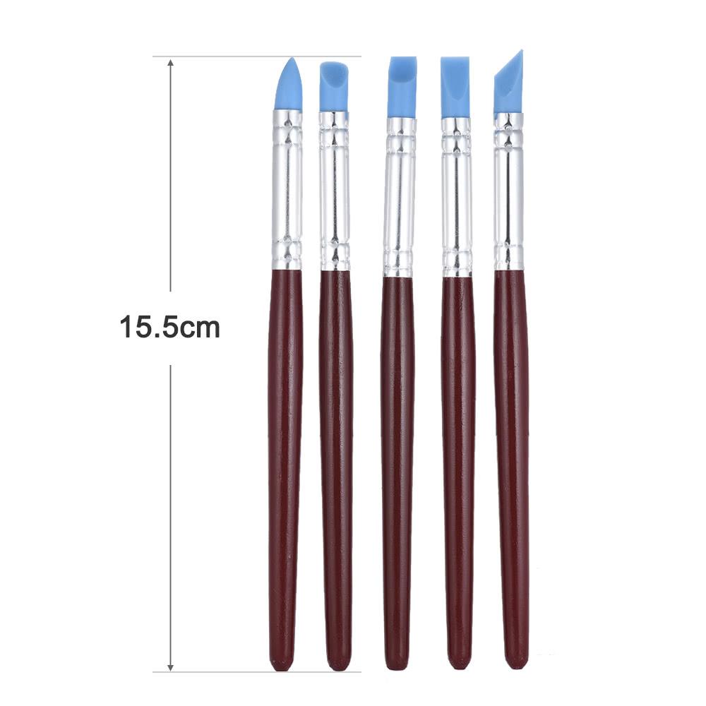 Painting Supplies |   5pcs Rubber Tip Paint Brushes Clay Tools for Sculpture Pottery Color Shaping Blending Drawing Modeling Remove Fingerprints Painting Supplies Painting Supplies