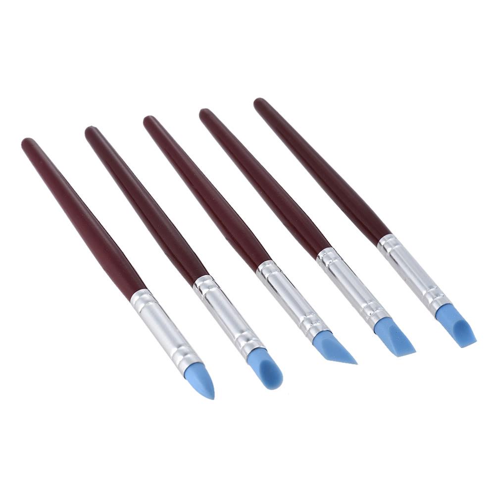 Painting Supplies |   5pcs Rubber Tip Paint Brushes Clay Tools for Sculpture Pottery Color Shaping Blending Drawing Modeling Remove Fingerprints Painting Supplies Painting Supplies