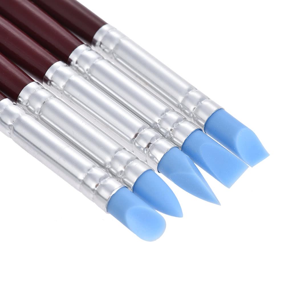 Painting Supplies |   5pcs Rubber Tip Paint Brushes Clay Tools for Sculpture Pottery Color Shaping Blending Drawing Modeling Remove Fingerprints Painting Supplies Painting Supplies