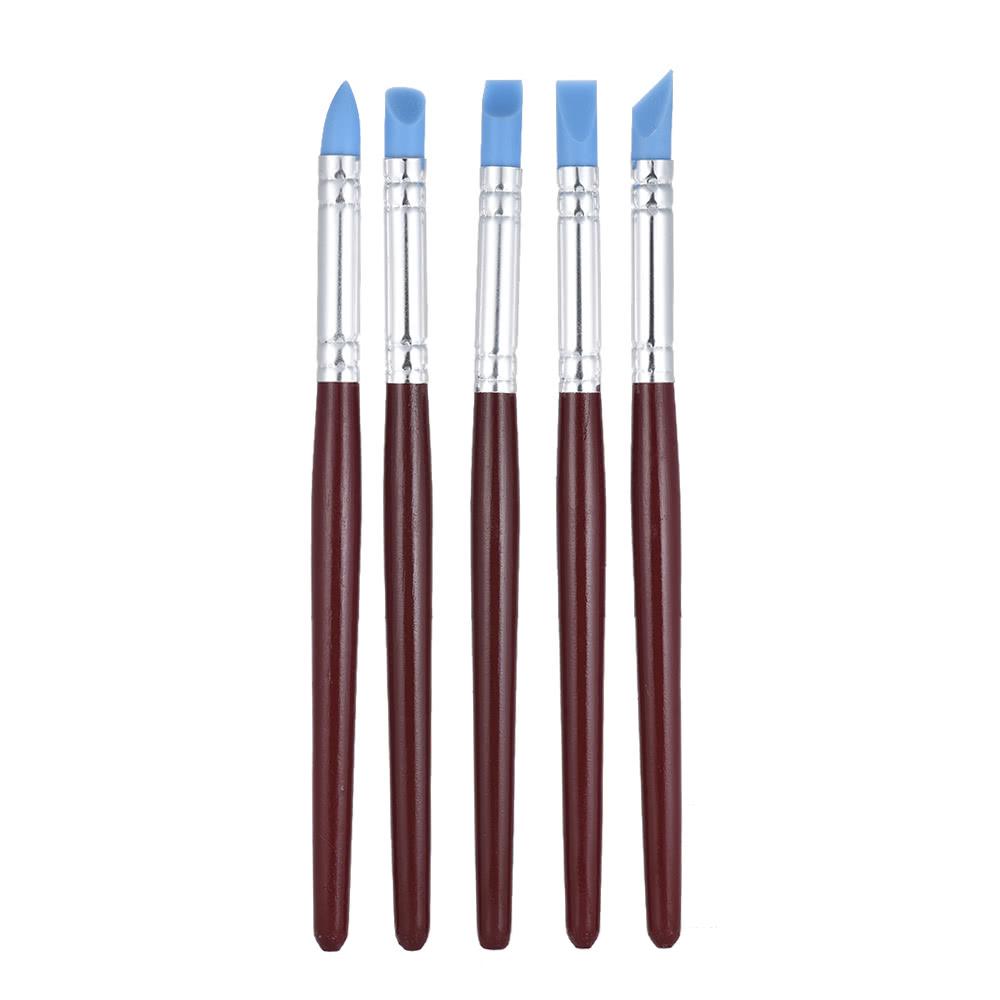 Painting Supplies |   5pcs Rubber Tip Paint Brushes Clay Tools for Sculpture Pottery Color Shaping Blending Drawing Modeling Remove Fingerprints Painting Supplies Painting Supplies