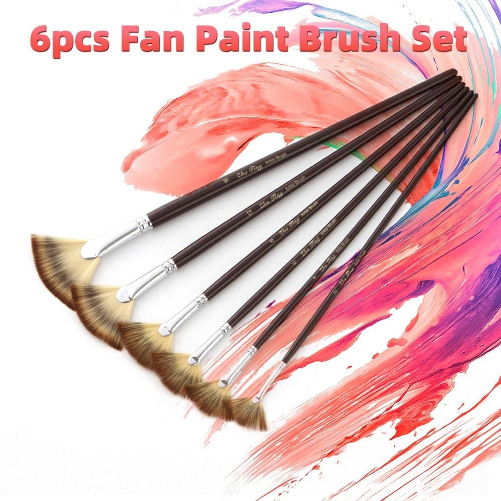 Painting Supplies |   6pcs Professional Fan Paint Brushes Painting Supplies Painting Supplies