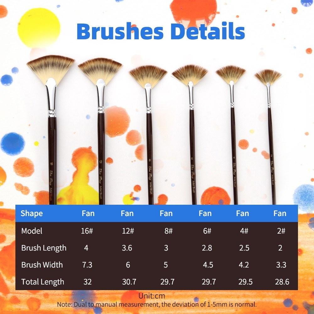 Painting Supplies |   6pcs Professional Fan Paint Brushes Painting Supplies Painting Supplies