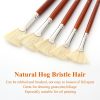 Painting Supplies |   7pcs Oil Paint Brushes Set Professional Fan Brush for Painting with Hog Bristle Natural Hair and Long Wood Handle Artist Fan Brushes for Acrylic / Watercolor Painting Painting Supplies Painting Supplies