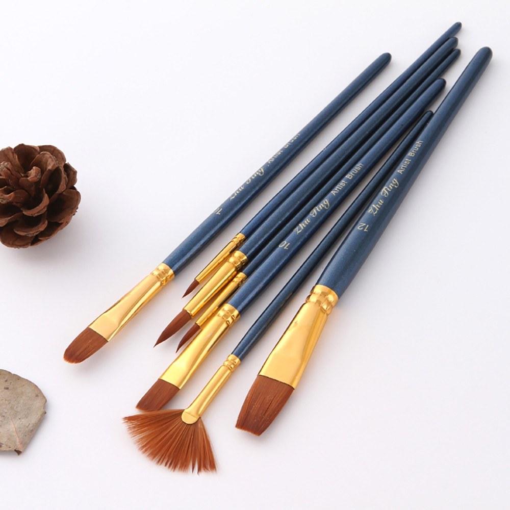 Painting Supplies |   7pcs/set Art Paint Brushes Set Round & Flat & Filbert & Fan Tips Professional Drawing Paintbrushes Nylon Hair Wooden Handle for Watercolor Acrylic Oil Gouache Face Body Painting for Artists Adults Students Beginners Painting Supplies Painting Supplies