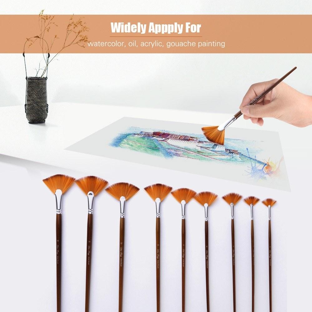 Painting Supplies |   9 PCS Fan Paint Brush Set Painting Supplies Painting Supplies