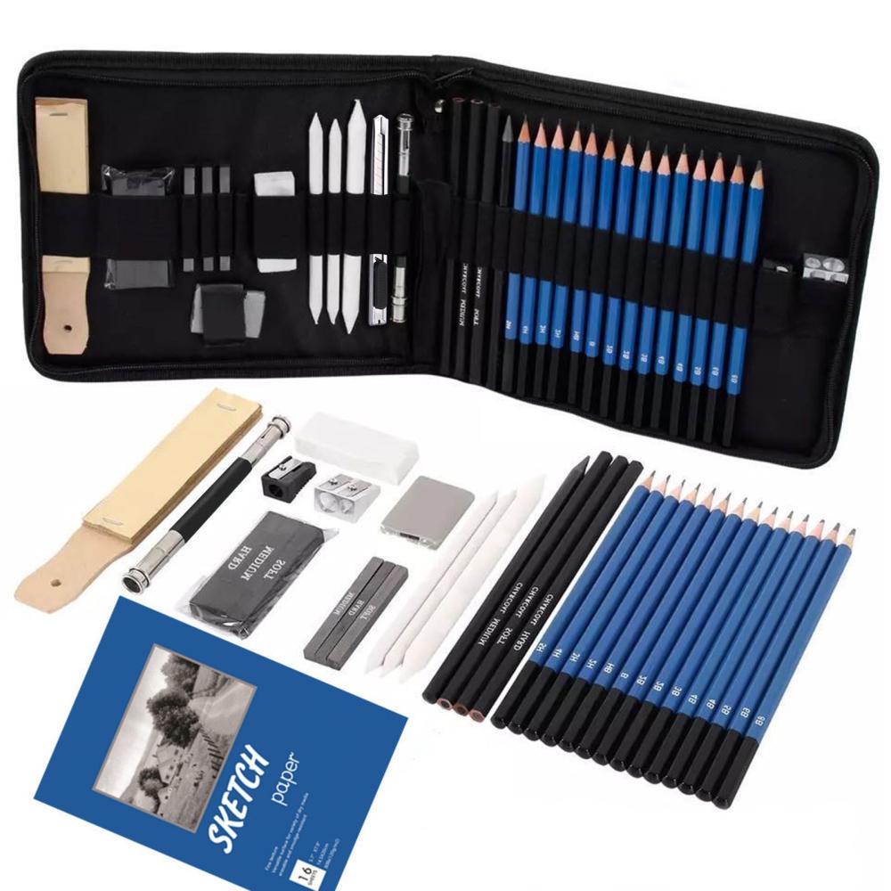 Painting Supplies |   95-Piece Professional Drawing Pencils and Sketch Set Includes Oil Colored Pencil Sketch Charcoal Graphite Pencil Sharpener Eraser Storage Bag Art Supplies Gift for Children Adults Artist Drawing Coloring Sketching Calligraphy Painting Supplies Painting Supplies