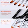 Painting Supplies |   9pcs Professional Artist Paint Brushes Set Black Long Wooden Handle Nylon Hair Paintbrush for Acrylic Oil Watercolor Gouache Drawing Art Supplies, Flat Tip Painting Supplies Painting Supplies