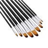 Painting Supplies |   9pcs Professional Artist Paint Brushes Set Black Long Wooden Handle Nylon Hair Paintbrush for Acrylic Oil Watercolor Gouache Drawing Art Supplies, Flat Tip Painting Supplies Painting Supplies