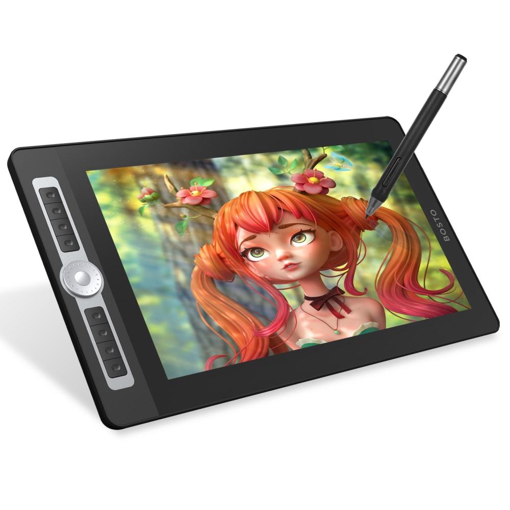 Painting Supplies |   BOSTO 16HD Pro Portable 15.6 Inch H-IPS LCD Graphics Drawing Tablet Painting Supplies Painting Supplies