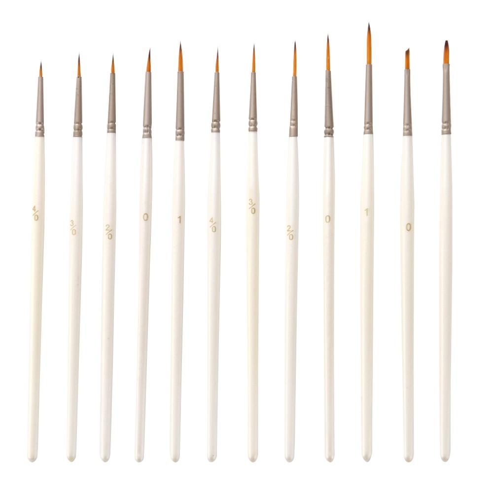 Painting Supplies |   Detail Paint Brush Set Miniature Nylon Hair Paintbrushes for Fine Detailing Acrylic/ Watercolor/ Gouache/ Pigment/ Oil Art Painting, 12Pcs/ Set Painting Supplies Painting Supplies