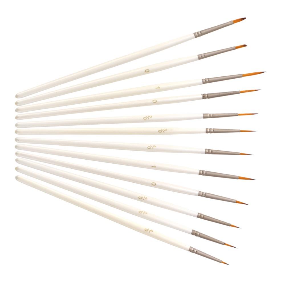 Painting Supplies |   Detail Paint Brush Set Miniature Nylon Hair Paintbrushes for Fine Detailing Acrylic/ Watercolor/ Gouache/ Pigment/ Oil Art Painting, 12Pcs/ Set Painting Supplies Painting Supplies