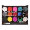 Painting Supplies |   Face Paint Kit Professional Water Based Body Paint 15 Colors Washable Non-Toxic Paints 2 Paintbrushes for Kid Sensitive Skin Halloween Costume Makeup Party Supplies Painting Supplies Painting Supplies