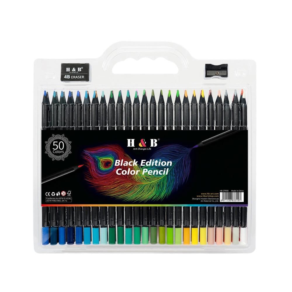 Painting Supplies |   H&B 50 Colored Pencils Oil-based Pre-Sharpened Painting Supplies Painting Supplies