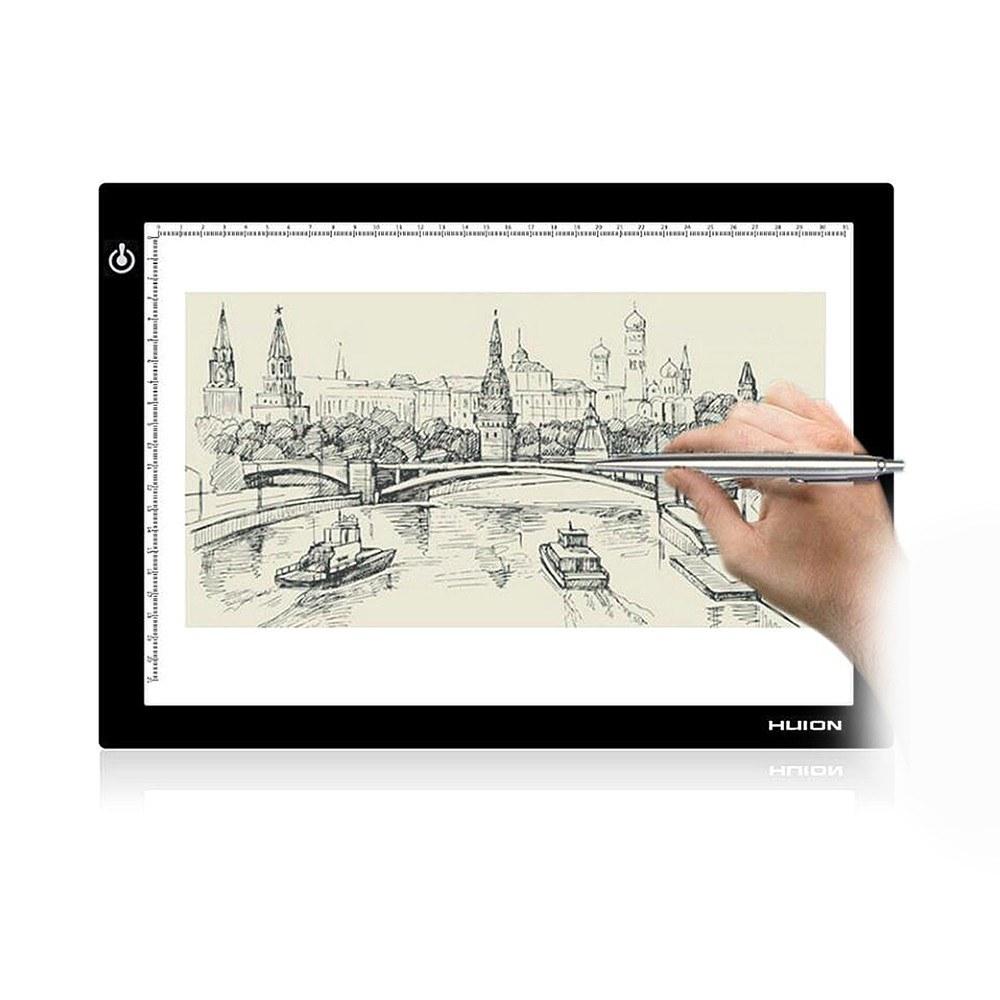 Painting Supplies |   Huion L4S Protable Ultra-thin LED Light Pad Acrylic Panel LED Drawing Light Pad Powered by USB with Adjustable Brightness Painting Supplies Painting Supplies