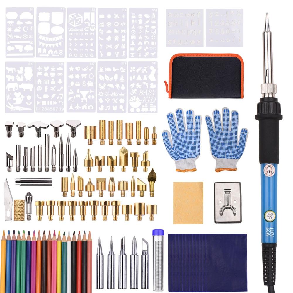 Painting Supplies |   Professional Pyrography Kit with 105Pcs Soldering Iron Tips Multifunctional Wood Burner Tool Painting Supplies Painting Supplies