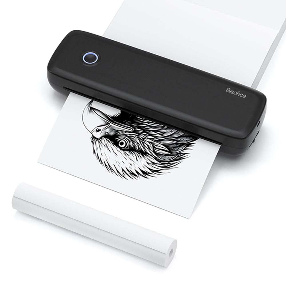 Printers & Copiers Accessories |   Bisofice A4 Portable Thermal Transfer Printer for Office School Comes with 1pc Thermal Paper Roll Inkless Printing PDF File Webpage Contract Documents Picture Printers & Copiers Accessories Printers & Copiers Accessories