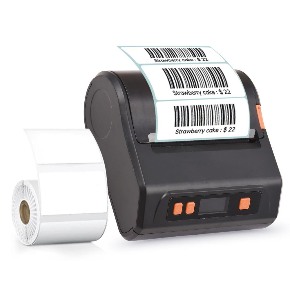 Printers & Copiers Accessories |   Bisofice Portable 80mm Receipt Label Printer Wireless BT Thermal Receipt Printer with 1 Label Roll Printers & Copiers Accessories Printers & Copiers Accessories