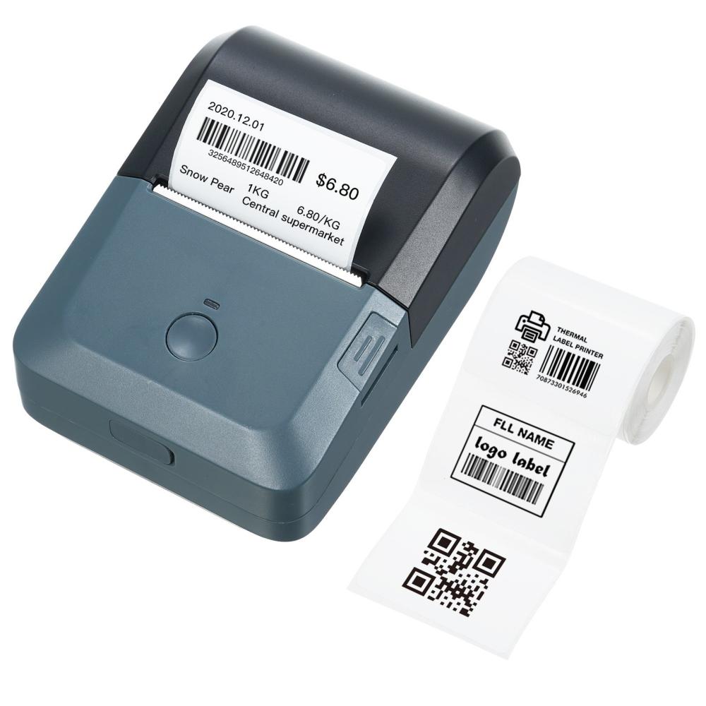 Printers & Copiers Accessories |   Label Maker Machine Mini Wireless BT Thermal Receipt Printer All in One Compatible with iOS Android for Small Business Restaurant Retail Store Home & Office Organization Mobile Bill Printer with 1 Label Roll Printers & Copiers Accessories Printers & Copiers Accessories