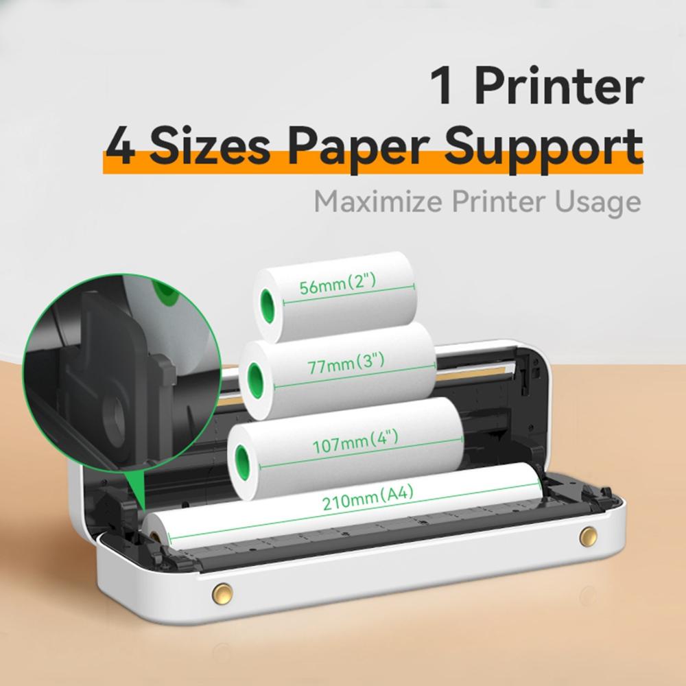 Printers & Copiers Accessories |   Original PeriPage A40 Paper Printer 210mm Mini Mobile Photo Printer with 1 Roll Thermal Paper Support 2”/3”/4” Paper Width Printing PDF File Webpage Contract Picture Compatible with Android iOS Printers & Copiers Accessories Printers & Copiers Accessories